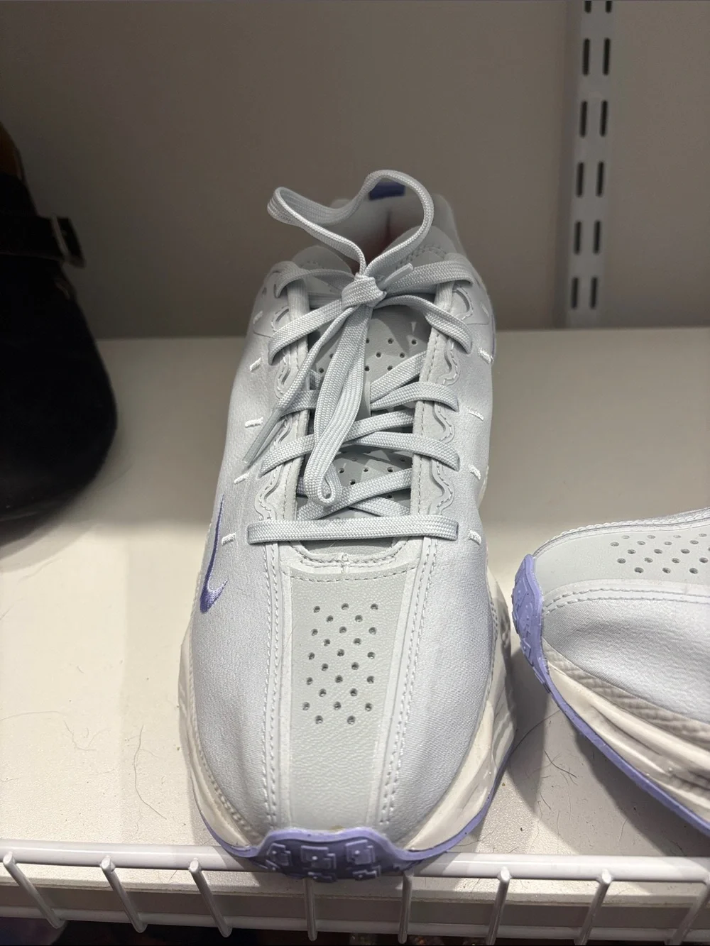 Nike Women’s White Sneakers with Lavender Swoosh
